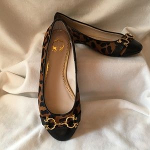 C Wonder Calf Hair Animal Print Flats Sz 7